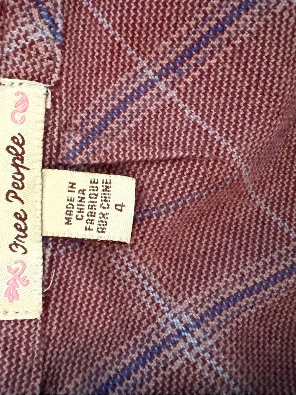 Free People Mauve Plaid Ruffle Hem Midi Skirt - Picture 8 of 10